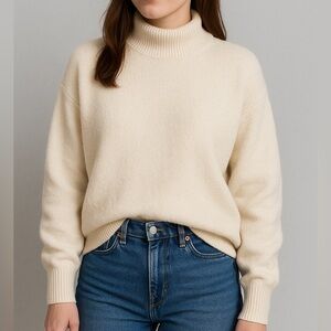 🆕 Philosophy Republic Clothing Cream Sweater Cozy Soft Ribbed Knit Top Size M